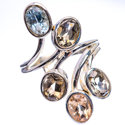 White Quartz, Blue Topaz Ring Size 6 (925 Sterling Silver) R142991