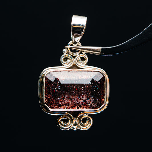 Premium Faceted Lepidocrocite Pendant 1 3/8" (.925 Sterling Silver)