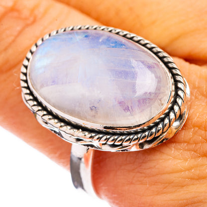 Rainbow Moonstone Ring Size 10.75 (925 Sterling Silver) R142787