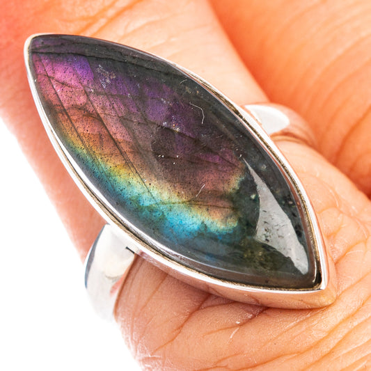 Premium Spectrolite Ring Size 6 Adjustable (.925 Sterling Silver)