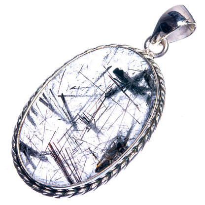 Tourmalinated Quartz 925 Sterling Silver Pendant 1 3/4"