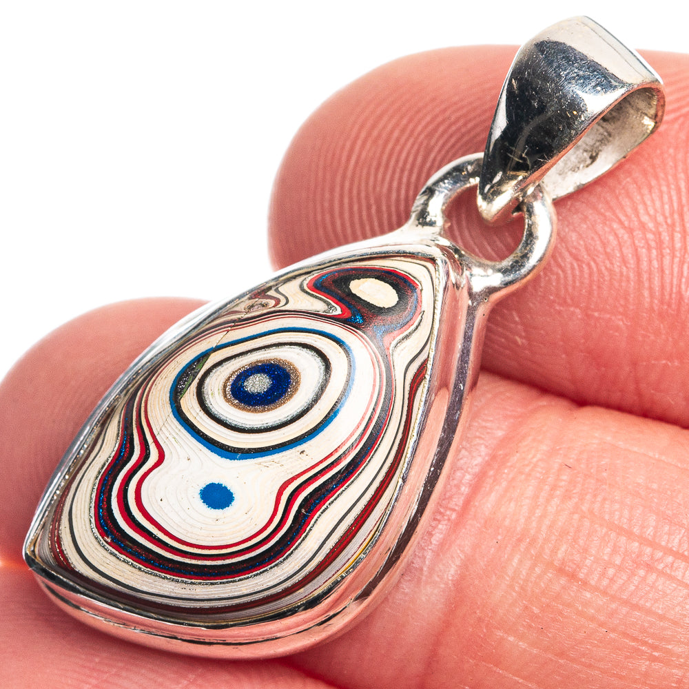 Fordite Pendant 1 1/4" (925 Sterling Silver) P39764