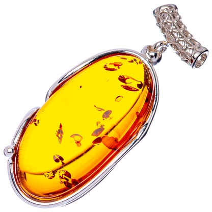 Ana Silver Co Baltic Amber Pendant 1 7/8" (925 Sterlnig Silver)