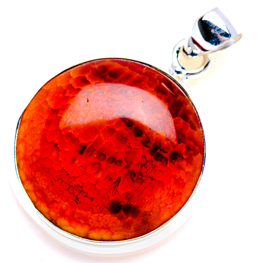 Fire Crab Agate Pendant 1 1/2" (925 Sterling Silver) PD38123