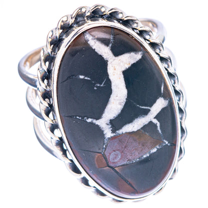 Septarian Geode Ring Size 7.75 (925 Sterling Silver) R147016