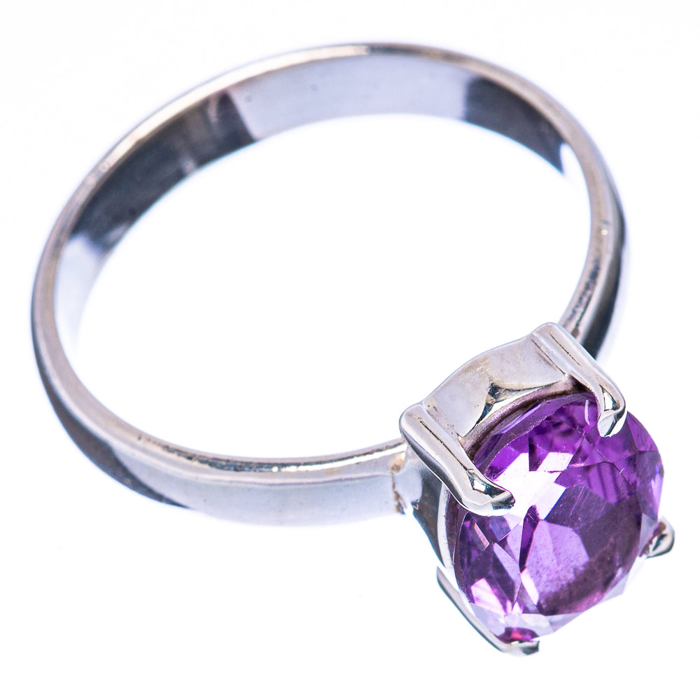 Value Faceted Amethyst Ring Size 7.5 (925 Sterling Silver) R3081