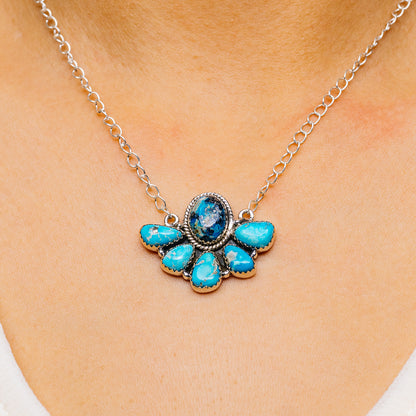 Southwestern Style Sierra Bella Turquoise Necklace 21" (.925 Sterling Silver)