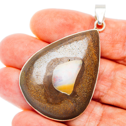 Premium Boulder Opal Pendant 2 1/8" (.925 Sterling Silver)
