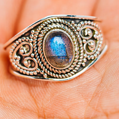Labradorite Cocktail Ring Size 8 (.925 Sterling Silver)
