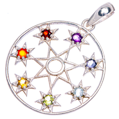 Chakra Star Pendant 1 3/8" (925 Sterling Silver) P40586