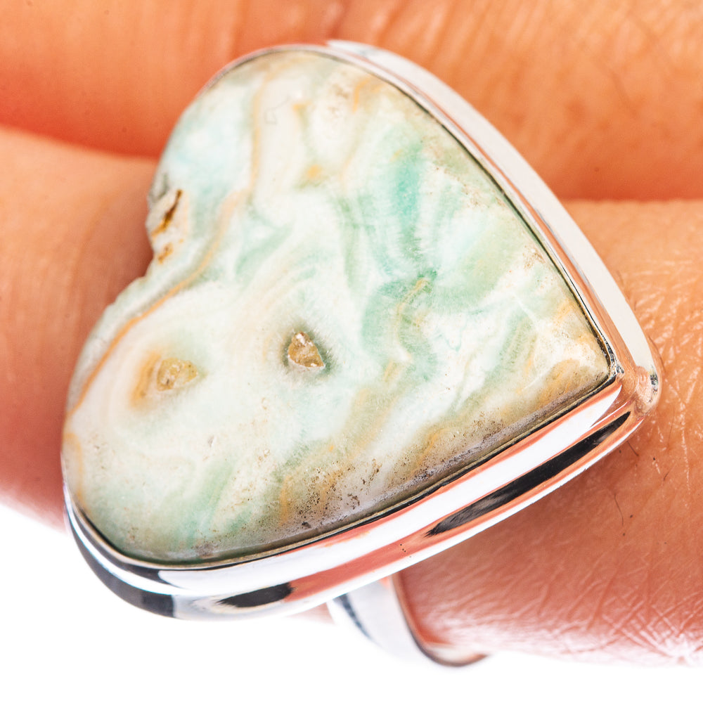 Large Ocean Jasper 925 Sterling Silver Ring Size 8.75