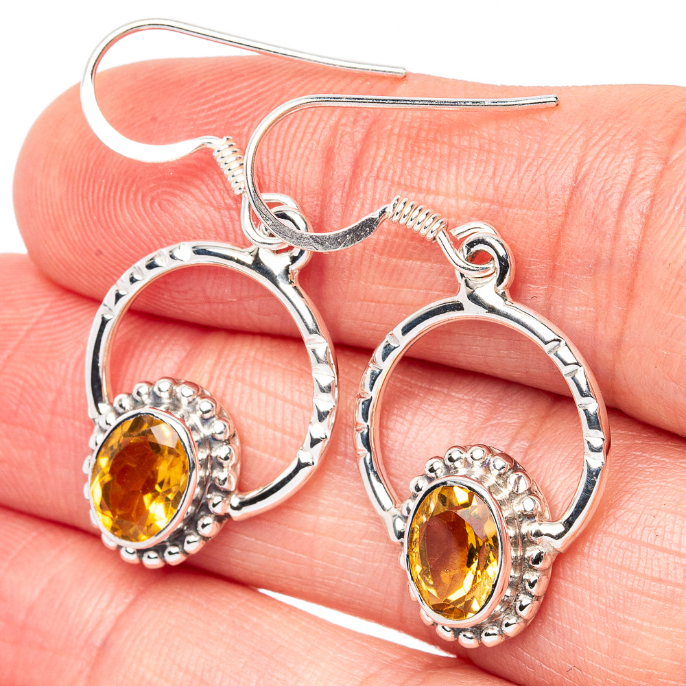 Premium Citrine Earrings 1 1/2" (925 Sterling Silver) E2702