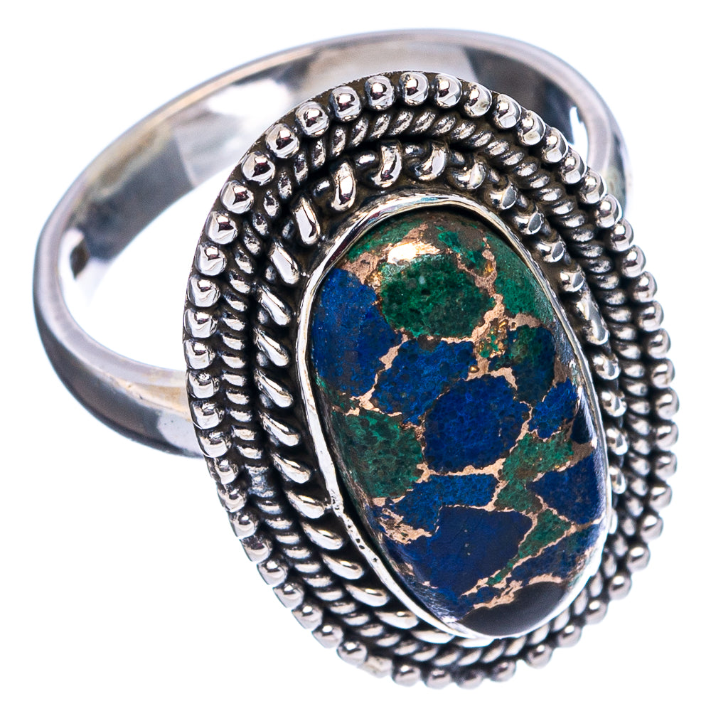 Azurite In Malachite Ring Size 6.75 (.925 Sterling Silver)