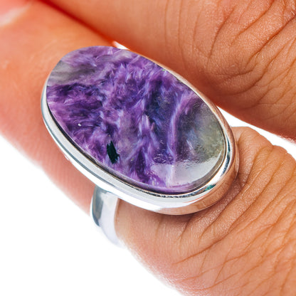 Premium Charoite Ring Size 7 (.925 Sterling Silver)