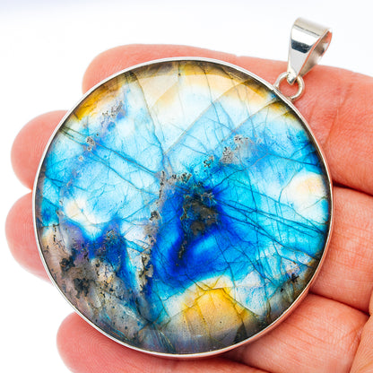 Gigantic Premium Spectrolite Pendant 2 1/2" (.925 Sterling Silver) PD52328