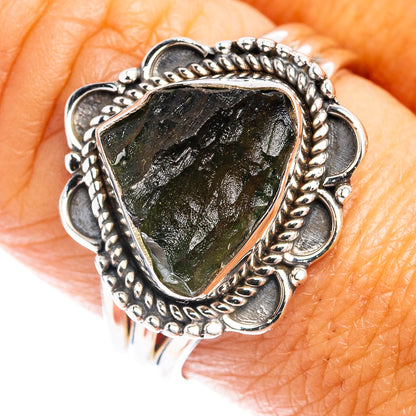 Rare Moldavite Ring Size 9 (.925 Sterling Silver)