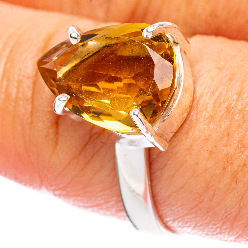 Faceted Citrine Ring Size 8.5 (925 Sterling Silver) R4570