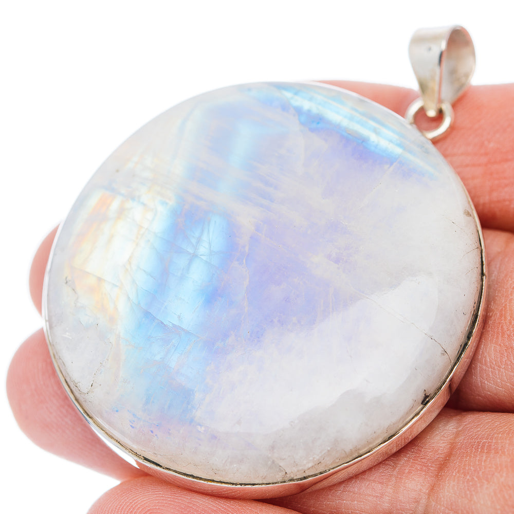 Premium Rainbow Moonstone Pendant 2 1/8" (.925 Sterling Silver)