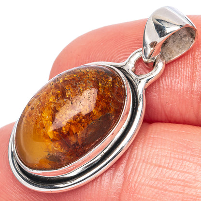 Rare Bone Amber Pendant 1 1/4" (925 Sterling Silver) P41409