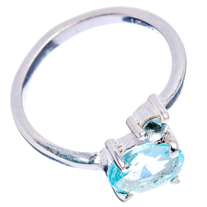 Blue Topaz Dainty Ring Size 5.75 (.925 Sterling Silver)