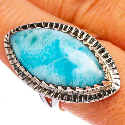 Large Larimar Ring Size 8.75 (925 Sterling Silver) R1330