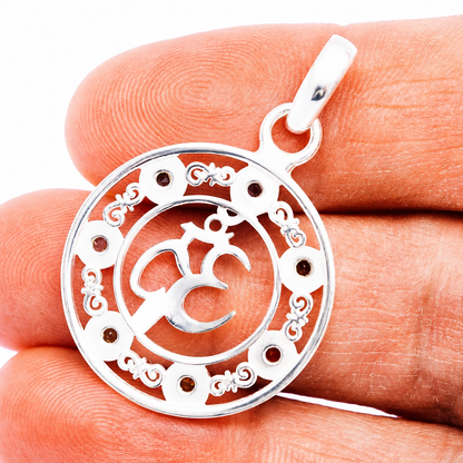 Chakra Om Pendant 1 3/8" (.925 Sterling Silver)