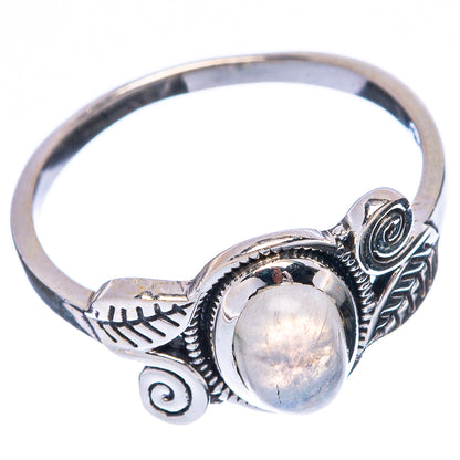 Rainbow Moonstone Leaf 925 Sterling Silver Ring Size 6.75 (925 Sterling Silver) R5316
