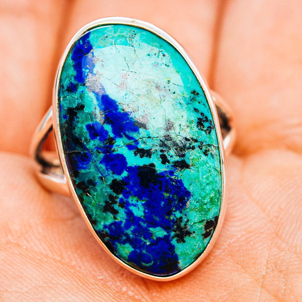 Premium Blue Bird Azurite Ring Size 7.25 (.925 Sterling Silver)
