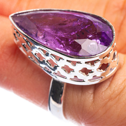 Large Faceted Amethyst Ring Size 6 (925 Sterling Silver) R144182