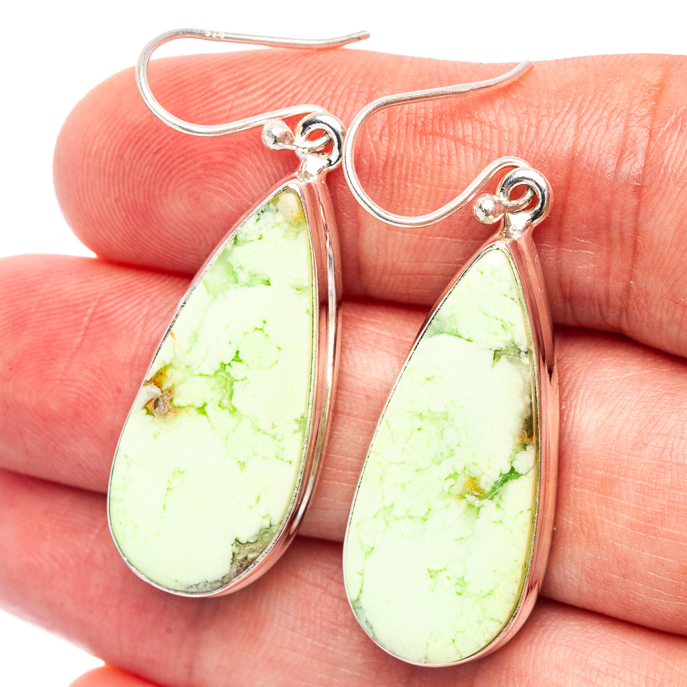 Premium Lemon Chrysoprase Earrings 1 3/4" (.925 Sterling Silver)