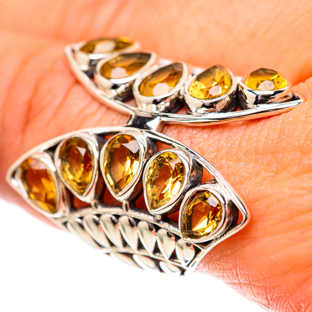 Large Faceted Citrine Ring Size 8.5 (925 Sterling Silver) RING139105