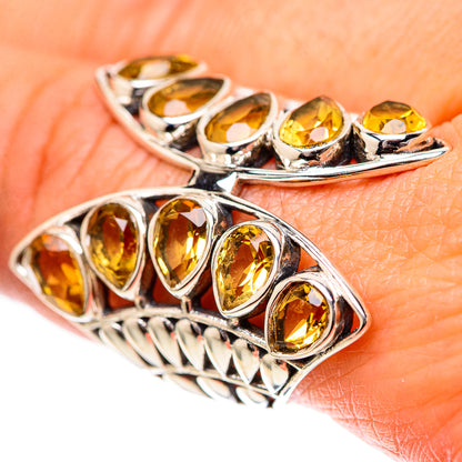 Large Faceted Citrine Ring Size 8.5 (925 Sterling Silver) RING139105