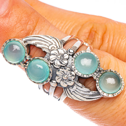 Large Natural Aquamarine Ring Size 6 (925 Sterling Silver) R1199