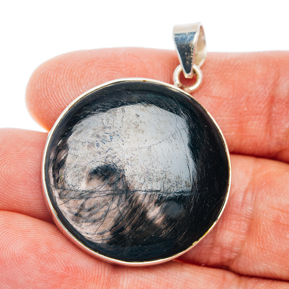 Premium Hypersthene Pendant 1 5/8" (.925 Sterling Silver)