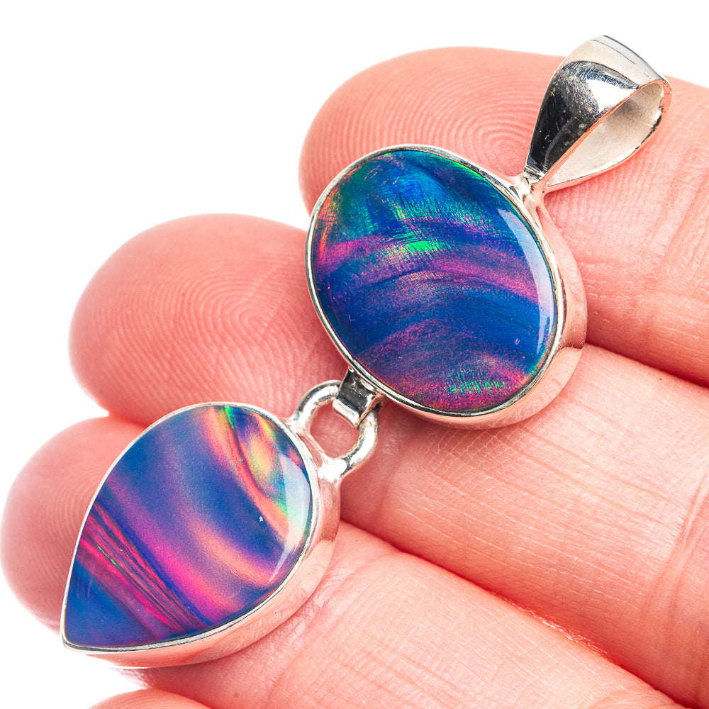 Aura Opal Pendant 1 3/4" (925 Sterling Silver) P39319