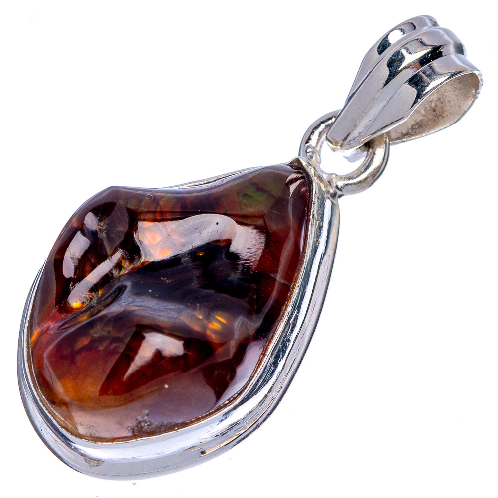 Rare Mexican Fire Agate Pendant 1 3/8" (925 Sterling Silver) P39992