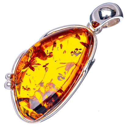 Ana Silver Co Baltic Amber Pendant 1 3/4" (925 Sterlnig Silver)