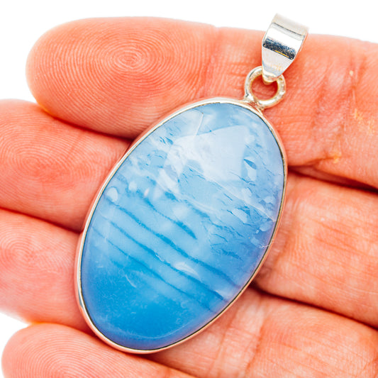 Premium Blue Owyhee Opal Pendant 1 7/8" (.925 Sterling Silver)