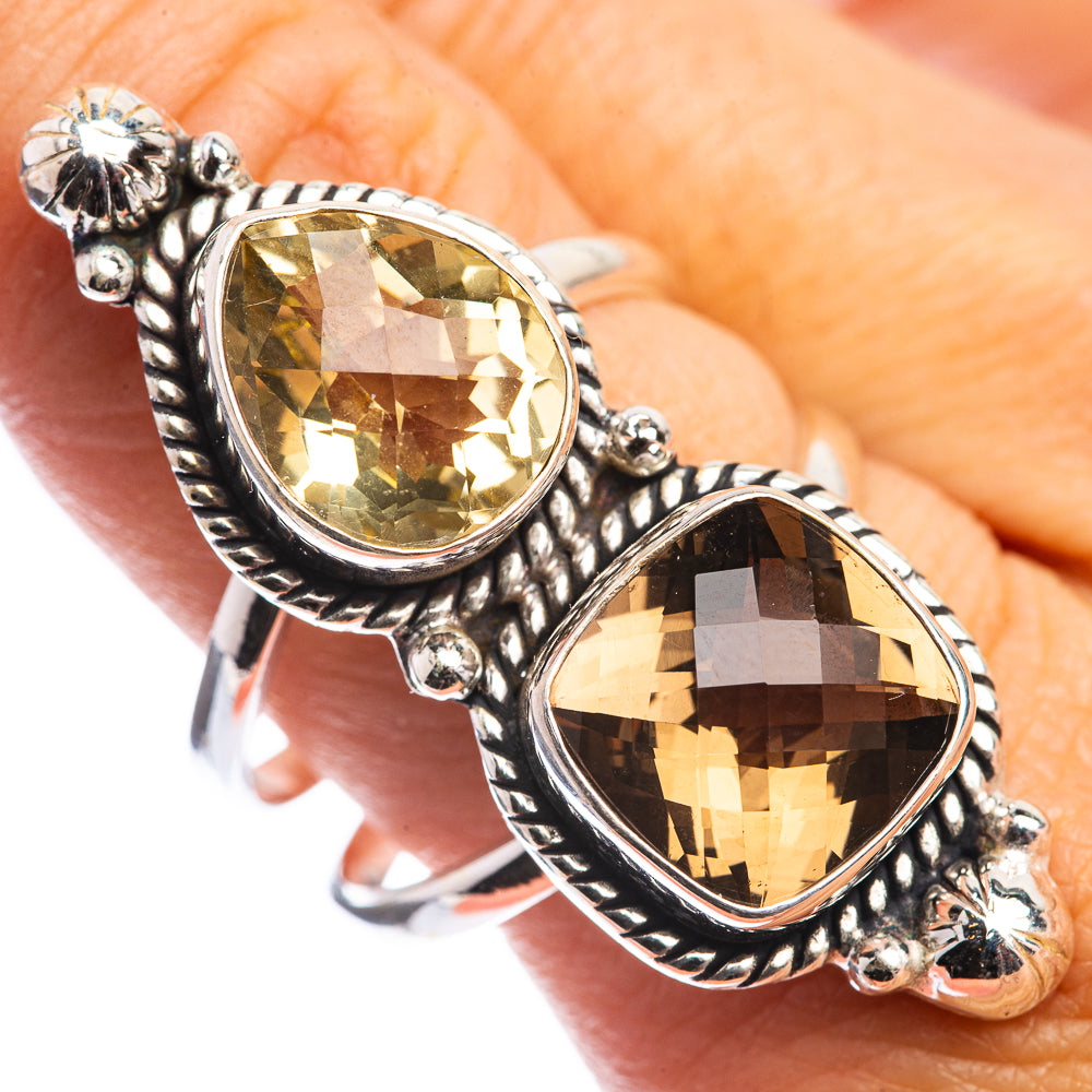 Large Smoky Quartz, Citrine Ring Size 11.5 (925 Sterling Silver) RING143328