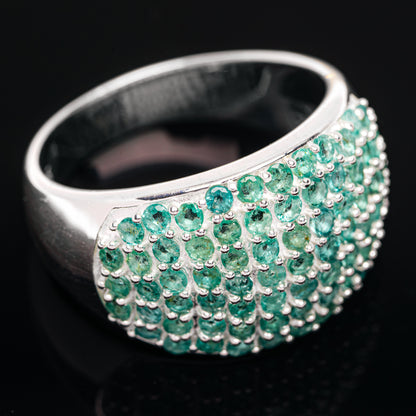 Zambian Emerald Ring Size 10 (.925 Sterling Silver)