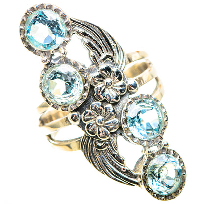Large Blue Topaz 925 Sterling Silver Ring Size 7.75 (925 Sterling Silver) RING139662