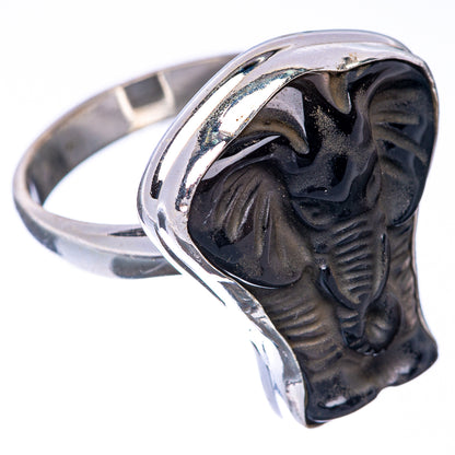 Black Onyx Elephant Ring Size 8.25 (925 Sterling Silver) R145153