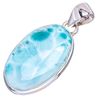 Rare Larimar Pendant 1 3/8" (.925 Sterling Silver)