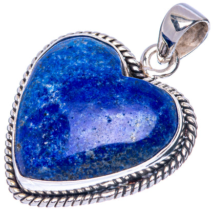 Lapis Lazuli Heart Pendant 1 3/8" (925 Sterling Silver) P41453
