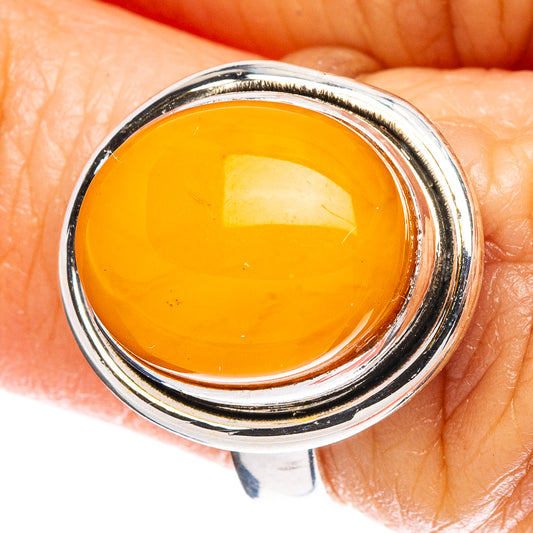Rare Bone Amber Ring Size 6 (925 Sterling Silver) R5034