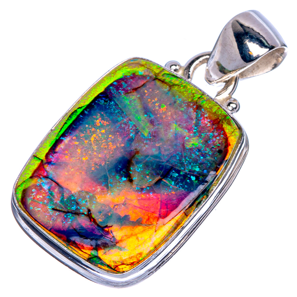 Sterling silver opal pendant with large oval multicolor opal cabochon and bail