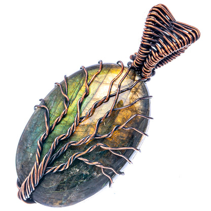 Labradorite Tree of Life Pendant 2" (Oxidized Copper)