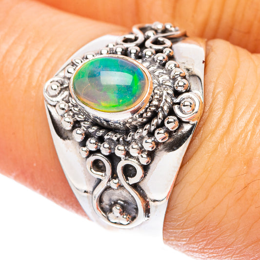 Rare Ethiopian Opal Ring Size 8 (925 Sterling Silver) R4324