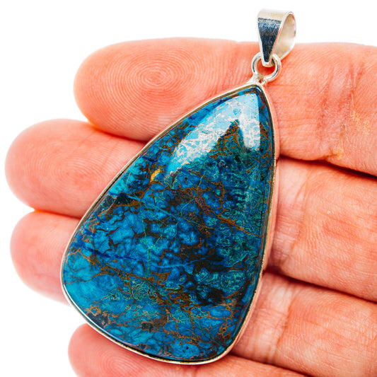 Premium Chrysocolla Pendant 2 1/4" (.925 Sterling Silver)
