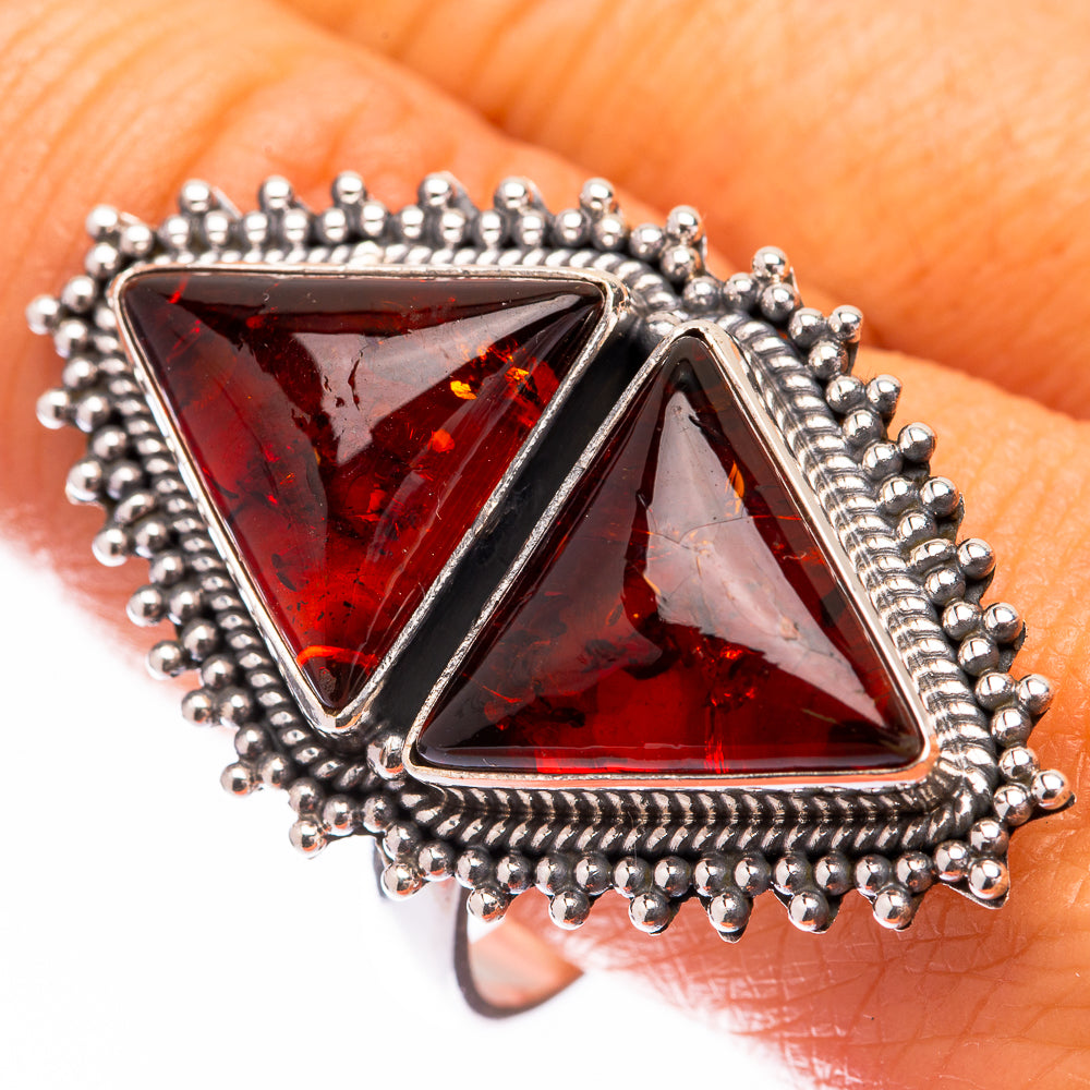 Large Baltic Amber Ring Size 11 (925 Sterling Silver) R140851